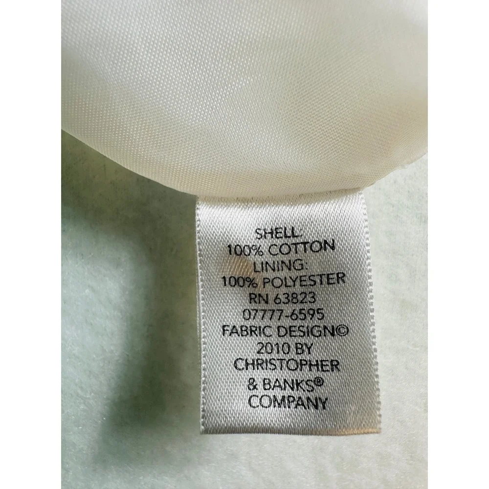 Christopher & Banks Tropical Beach Print Cotton A-Line Skirt Size 14 White Multi